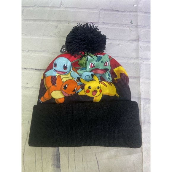 Pokemon Pikachu Charmander Bulbasaur Squirtle Knit Pom Beanie